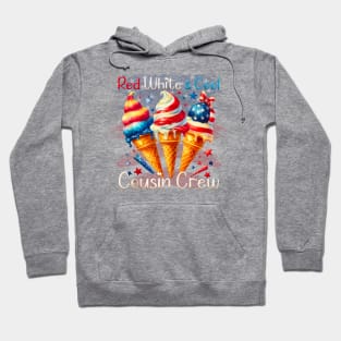 Red white and blue cousin crew for 4th of july Hoodie